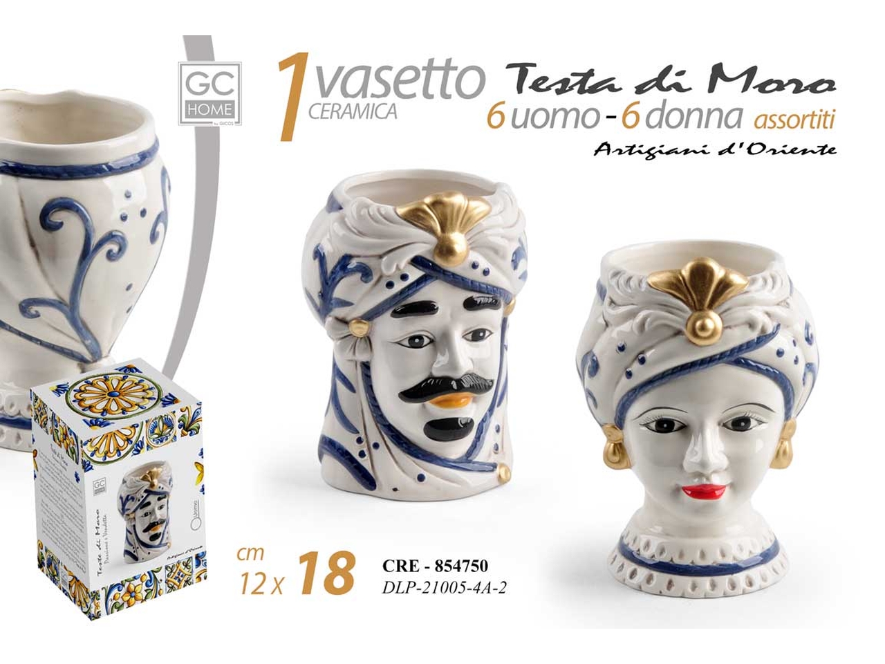 TESTA DI MORO 12X11X18CM ASS 854750