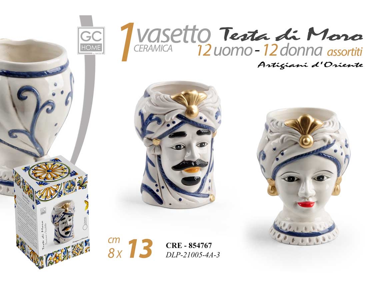 TESTA DI MORO 8X8X13CM ASS 854767