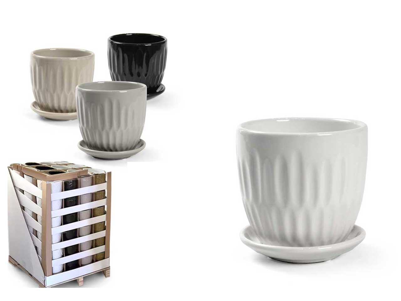 VASO C/PIATTO 12X12X12CM ASS 881466