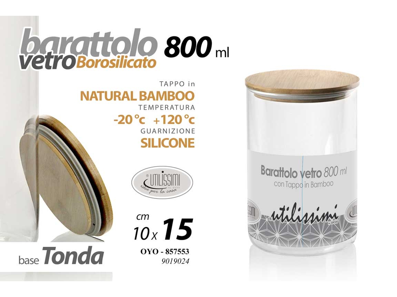 BARATTOLO OYO VETRO 800ML 10X15 857553