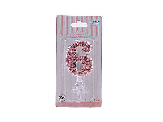 CANDELINA GLITTER N.6 9,5cm ROSE GOLD 50766