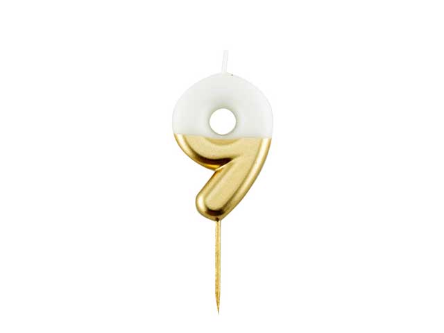 CANDELINA N.9 10,5cm BIANCO/ORO 50649 CANDELINA N.9 10,5cm BIANCO/ORO 50649