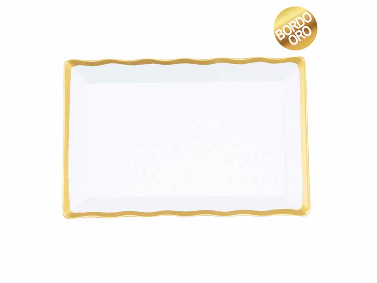 VASSOIO BIANCO/ORO 20x30cm 25160$