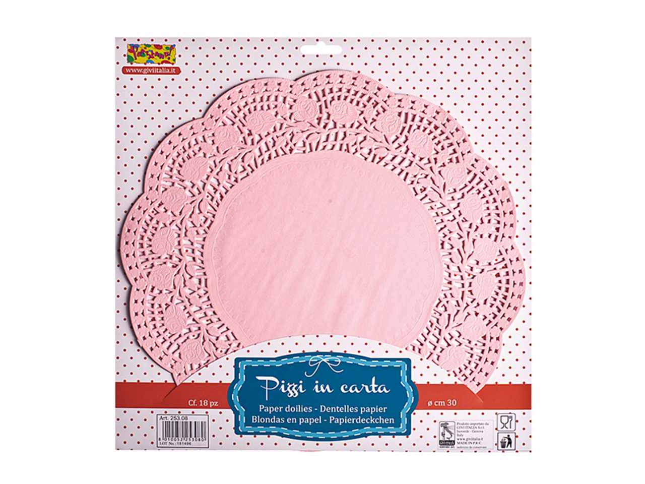 CENTRINO 60pz PIZZO ROSA 14cm 25343 CENTRINO 60pz PIZZO ROSA 14cm 25343