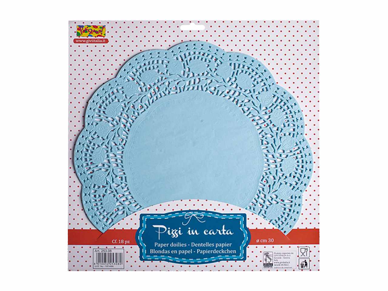 CENTRINO 30pz PIZZO AZZ.21,5cm 25346 CENTRINO 30pz PIZZO AZZ.21,5cm 25346