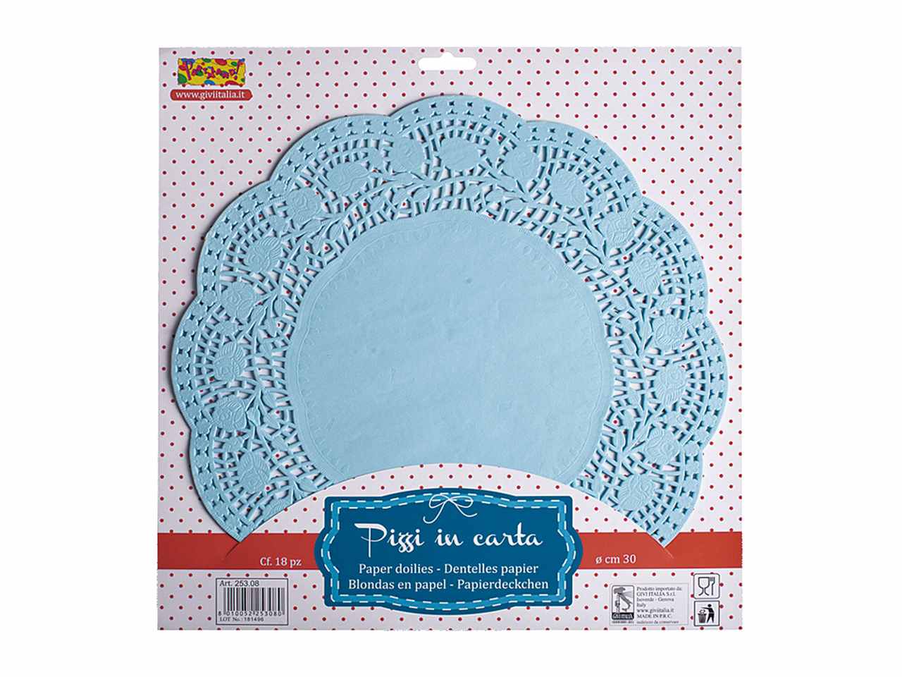 CENTRINO 100pz PIZZO AZZ.10cm 25352 CENTRINO 100pz PIZZO AZZ.10cm 25352