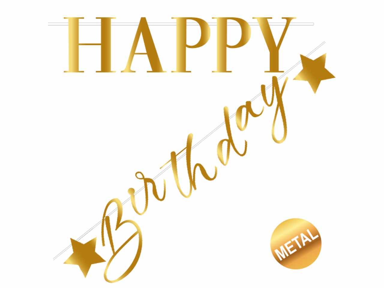 FESTONE HAPPY BIRTHDAY ORO 2mt 54574 FESTONE HAPPY BIRTHDAY ORO 2mt 54574