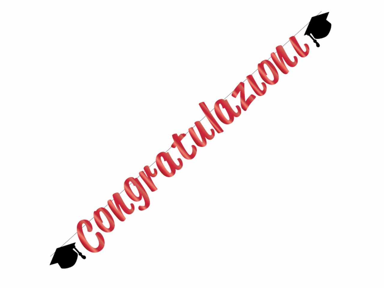FESTONE CONGRATULAZIONI ROSSO2,5mt54593 FESTONE CONGRATULAZIONI ROSSO2,5mt54593