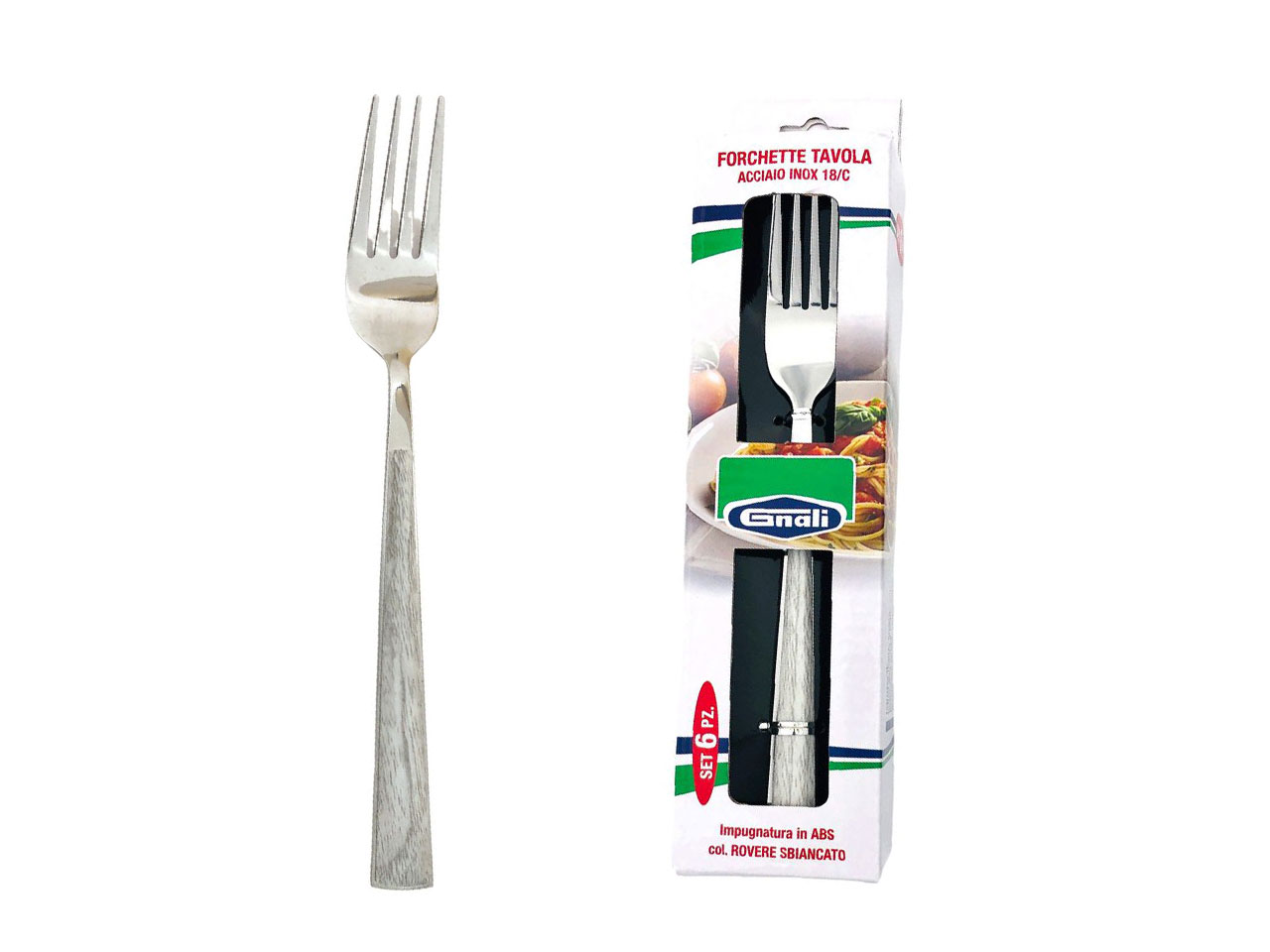 FORCHETTA TAVOLA MANICO ROVERE 6PZ K30DA/RS