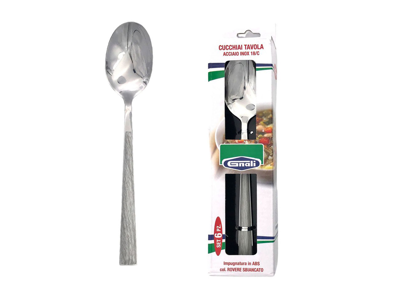CUCCHIAIO CAFF MANICO ROVERE 6PZ K90DA/RS