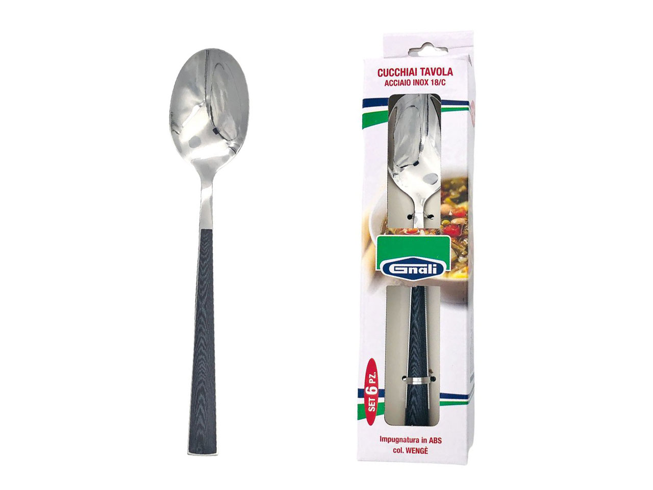 CUCCHIAIO TAVOLA MANICO WENGE’ 6PZ K40DA/WE