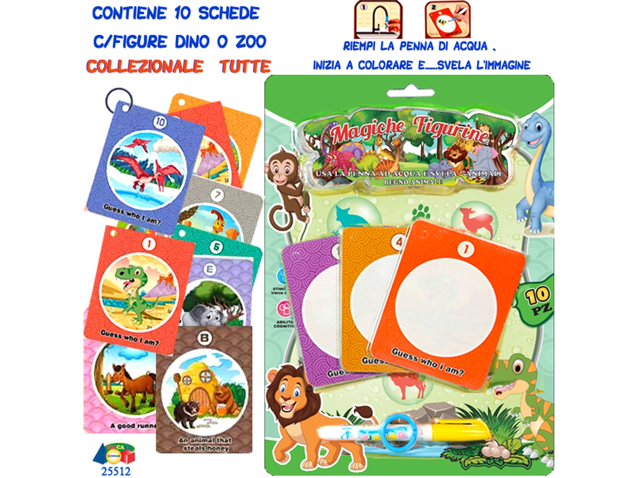 10 SCHEDE DA COLORARE C/PENN. 25512