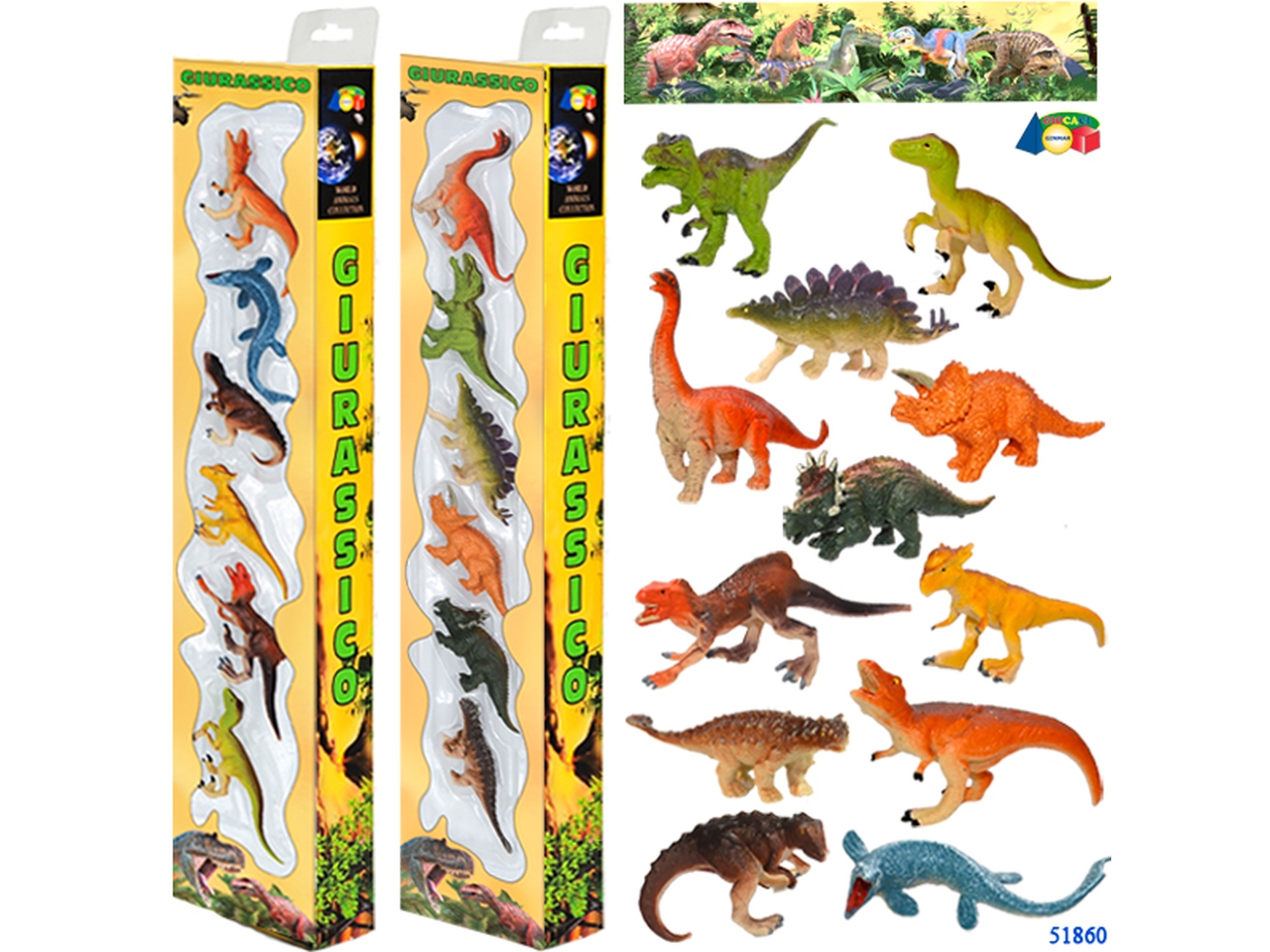 BUSTA DINOSAURI CON VULCANO-OVET- 51859