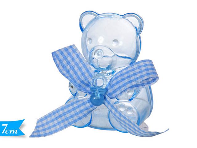 SCATOLA ORSO C/FIOCCO AZZURRO 571047