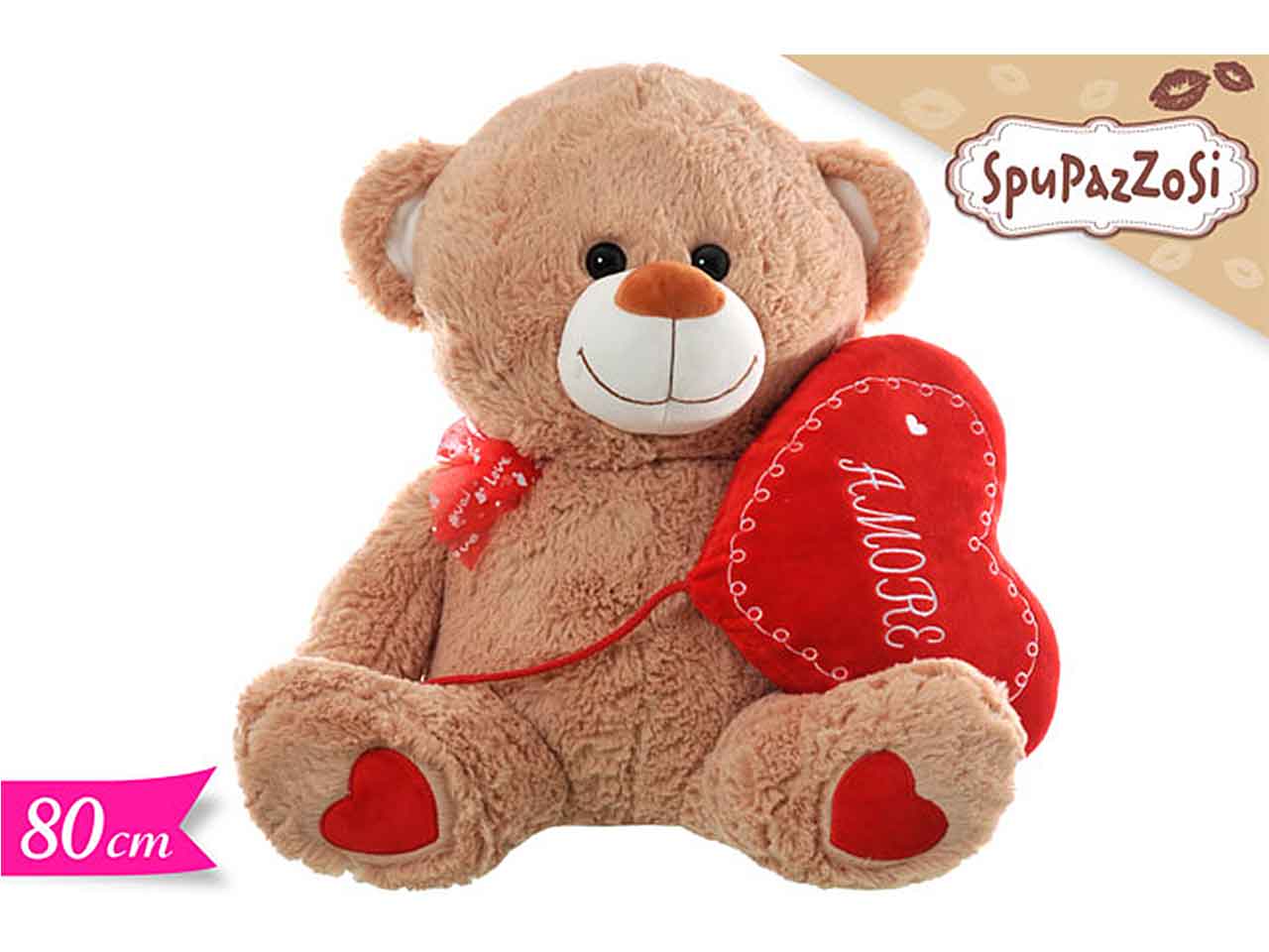 ORSO C/CUORE E FIOCCO 80cm 548069