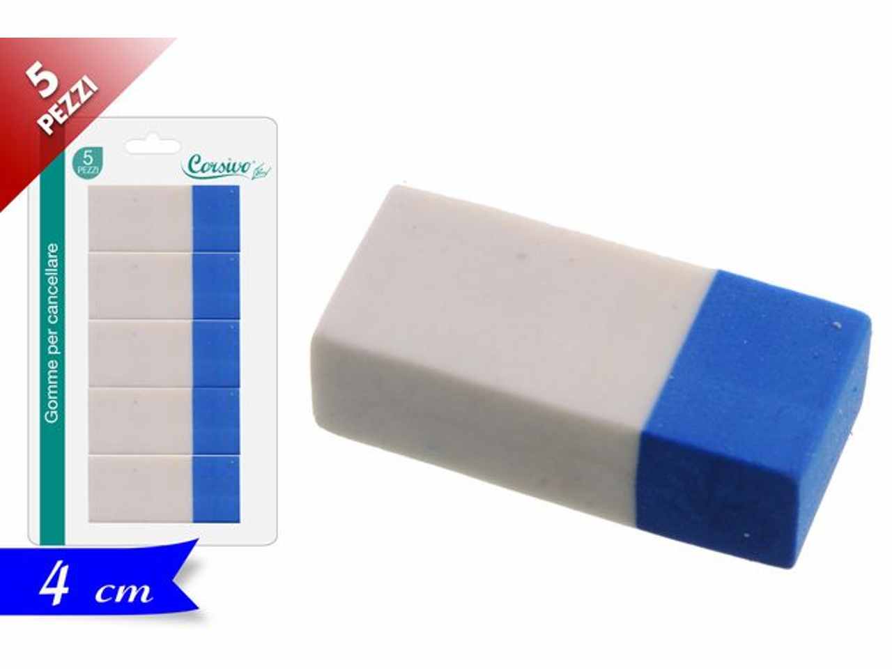 GOMMA BICOLORE RETTANGOLARE 5PZ 729342