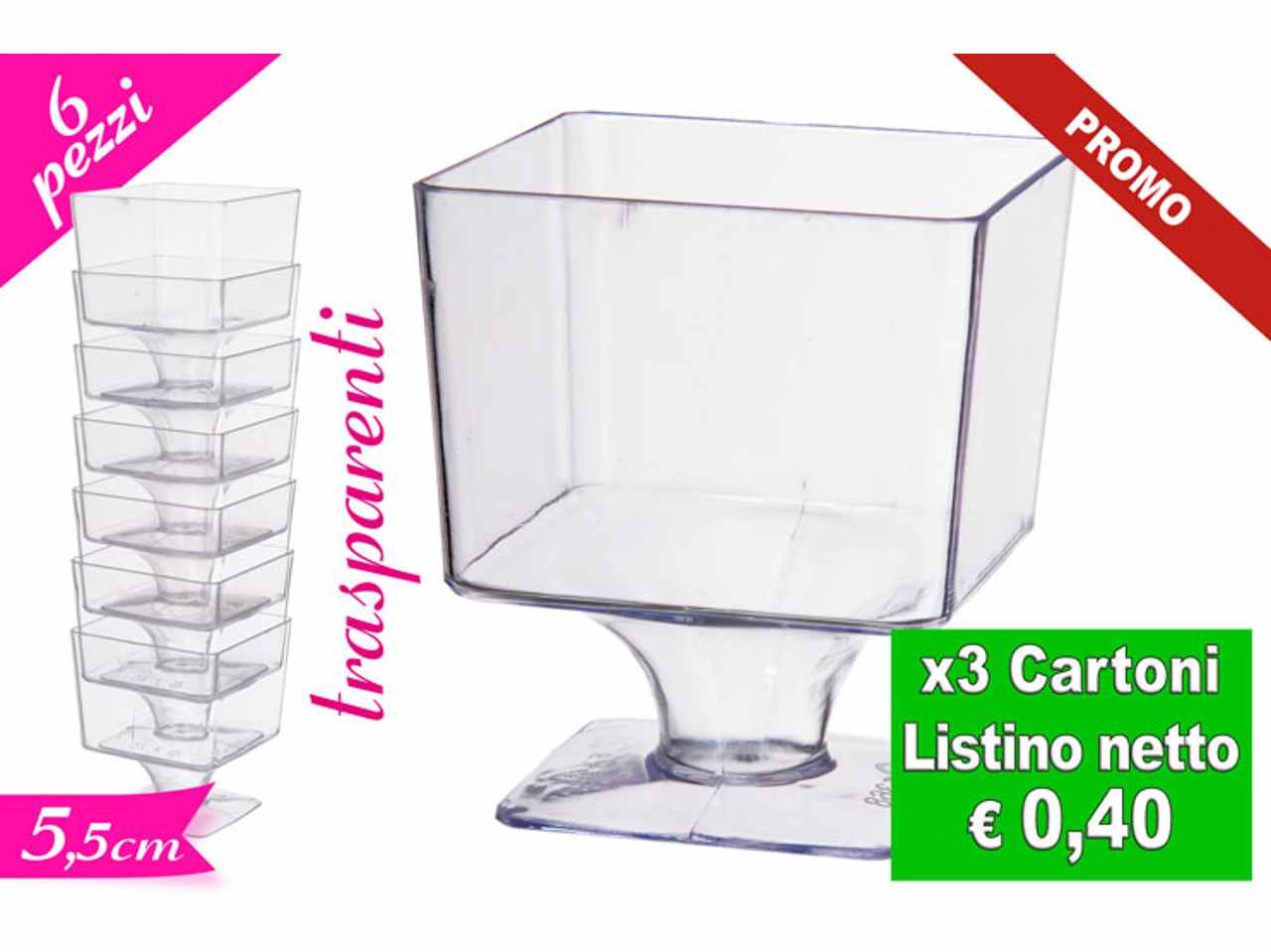 BICCHIERINO QUADRATO 6PZ 705732A