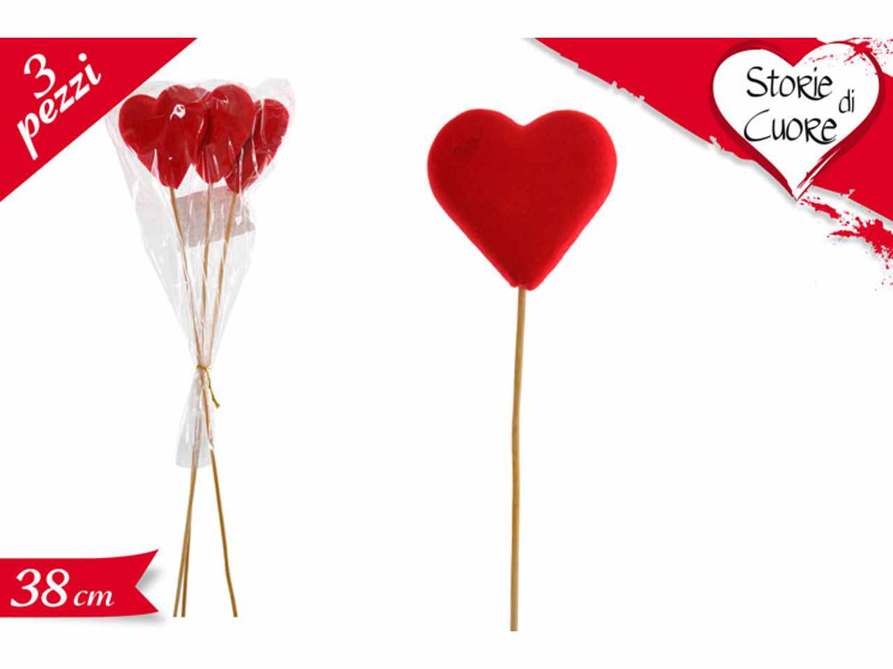 STECCO CUORE 3PEZZI 38CM 614935