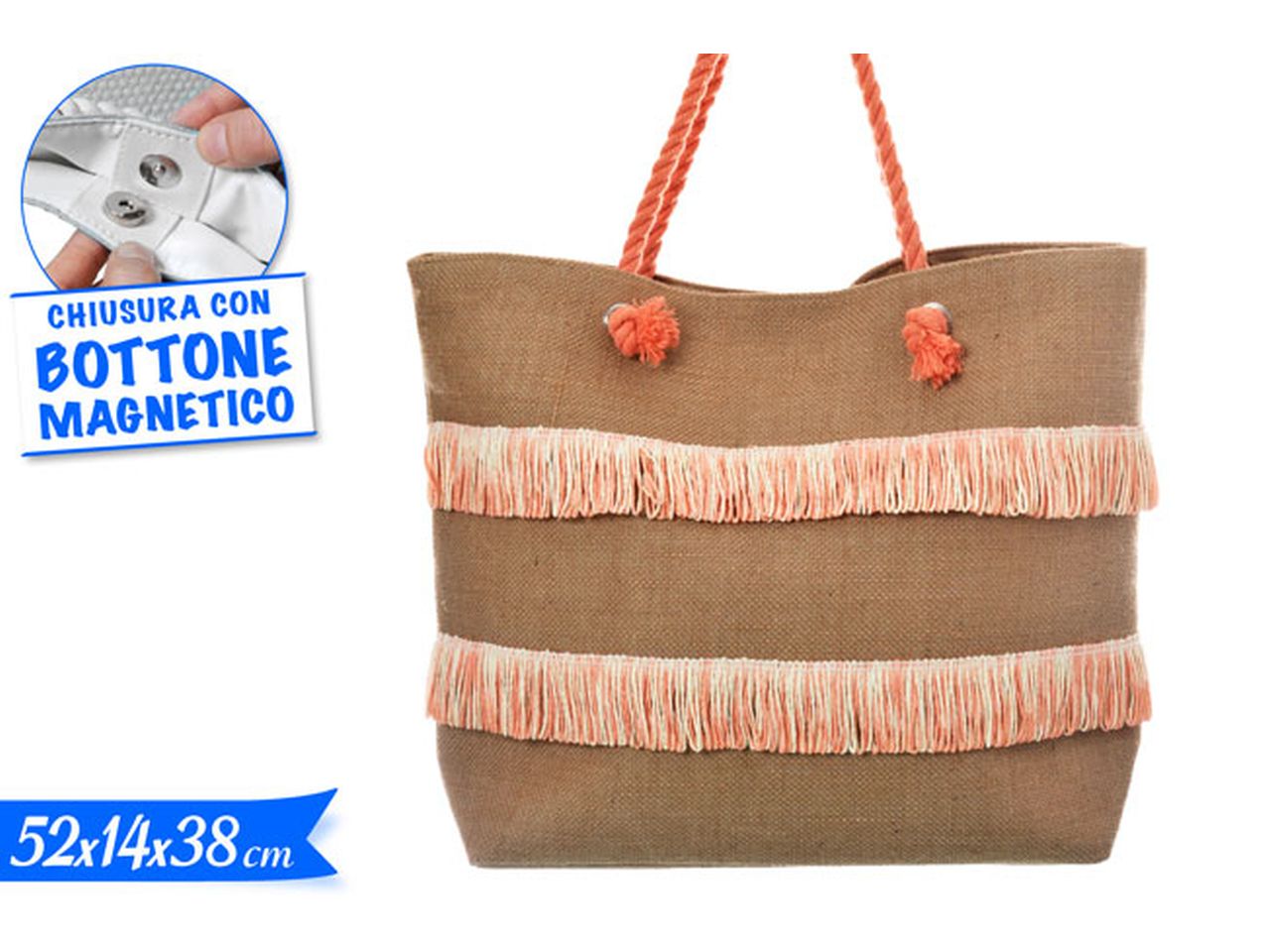 BORSA MARE COLORE ROSA C/BOTTONE 737333 BORSA MARE COLORE ROSA C/BOTTONE 737333