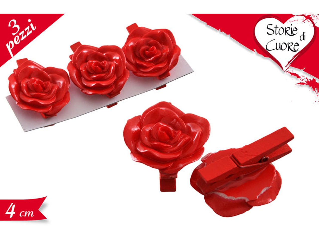 MOLLETTINE ROSE ROSSE 4CM 3PZ 615650A
