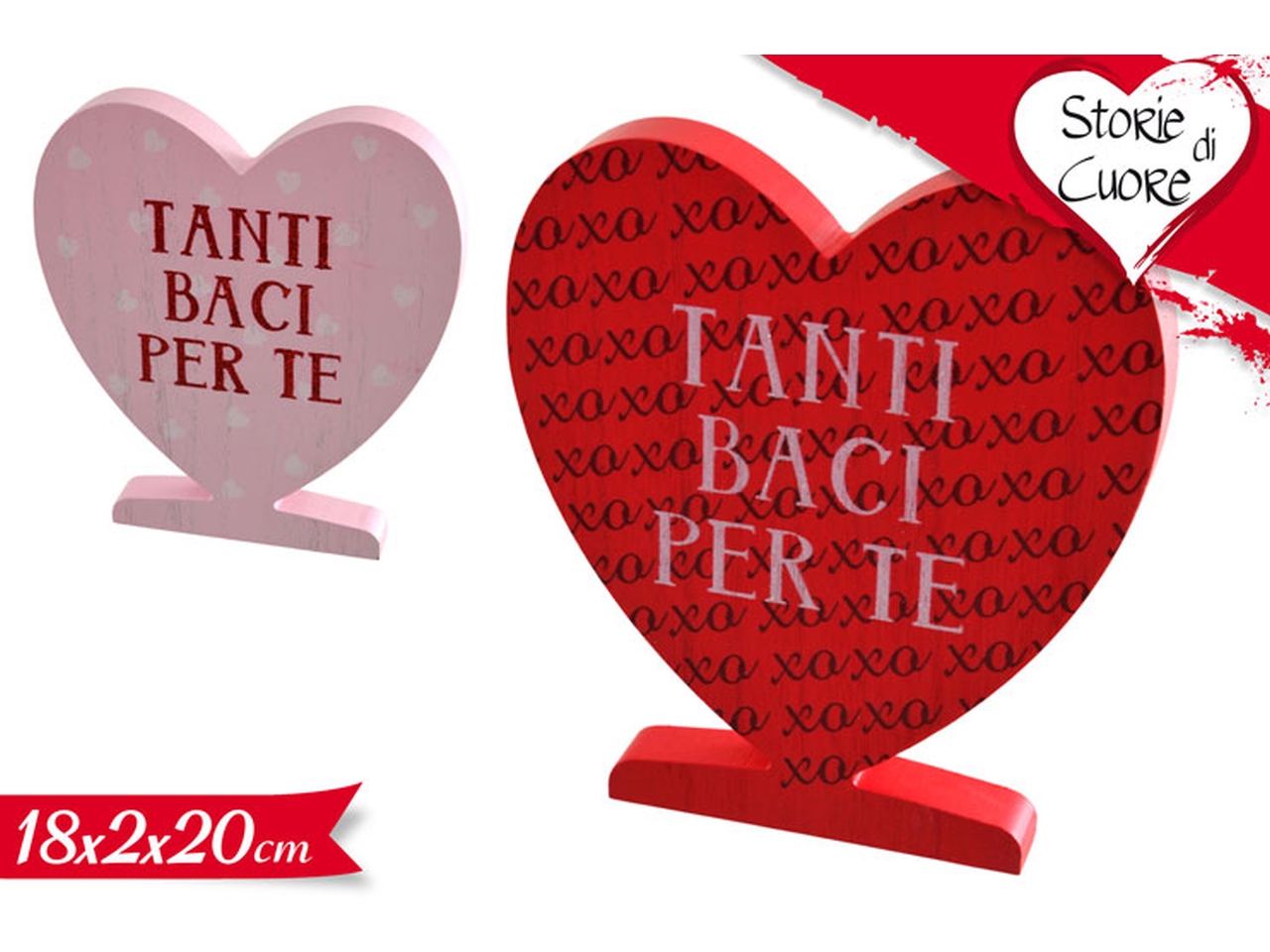 DECORAZIONE CUORE 18X2X20CM ASS 783020