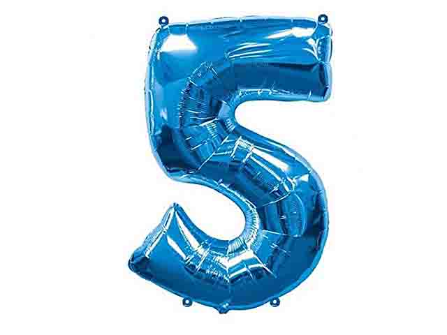 PALLONE NUMERALE CELESTE 5 005B