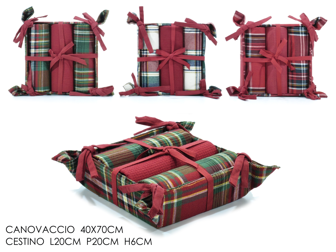 CANOVACCIO 40X70CM C/CESTINO 3PZ SCOZZESE 425019 CANOVACCIO 40X70CM C/CESTINO 3PZ SCOZZESE 425019