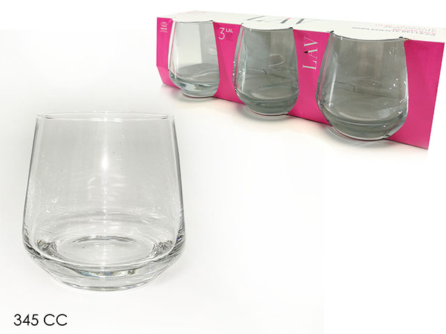 BICCHIERI WHISKY 345cc 3pz 680515