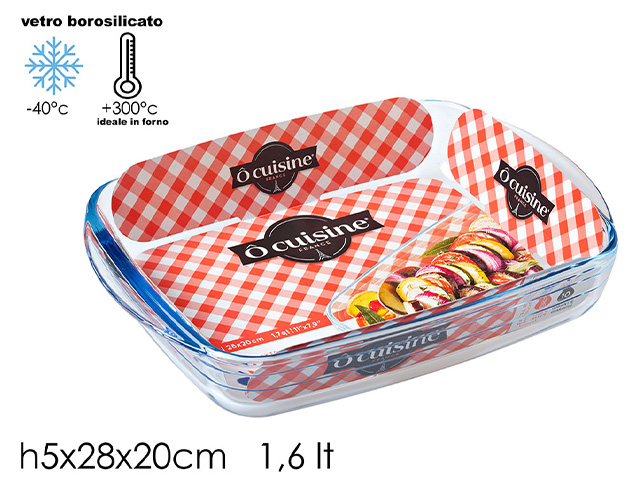 COUSINE PIROFILA IN VETRO RETT. 28X20CM 972150
