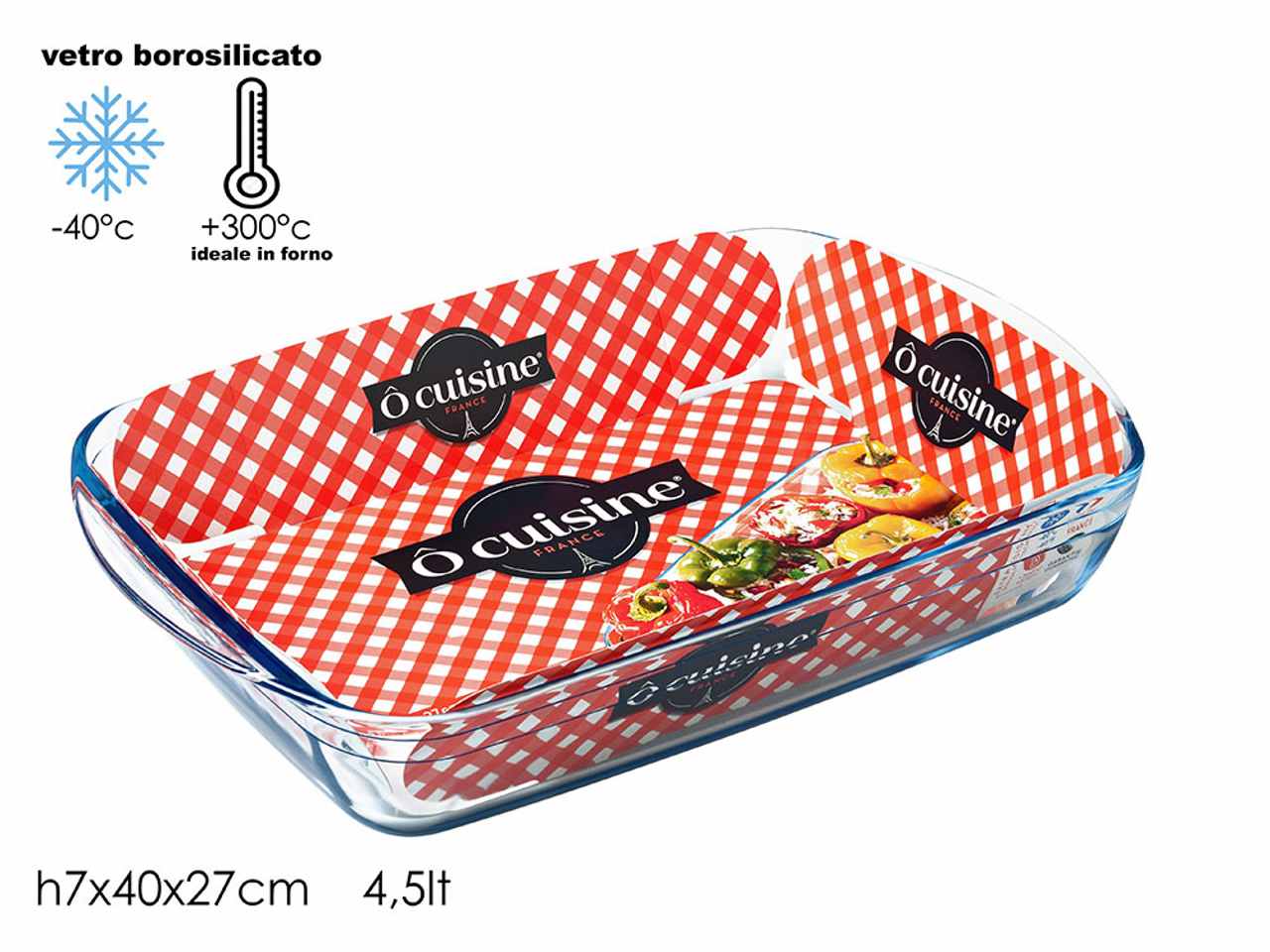 OCUSINE PIROFILA VETRO RETTANG. XL 40X27CM 972154