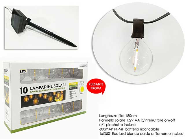 CATENA CON 10 LAMPADINE LED SOLA 796212