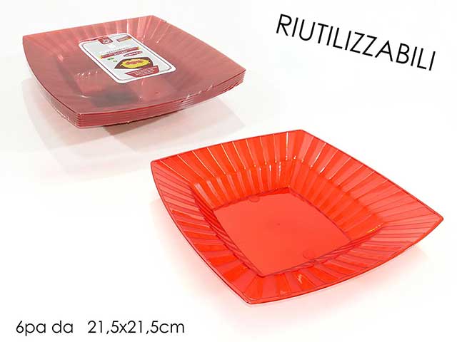 PIATTI FONDO 6pz ROSSO 548956