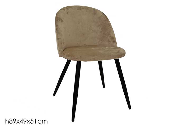 SEDIA VELVET BEIGE 52x50x78cm 686809