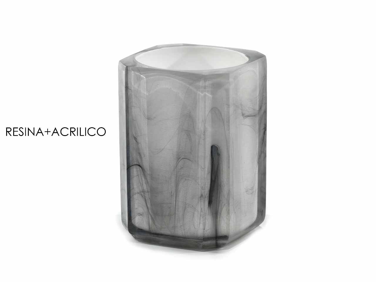 BICCHIERE 7,3×10,3cm EFF.MARMO GRIGIO 560221