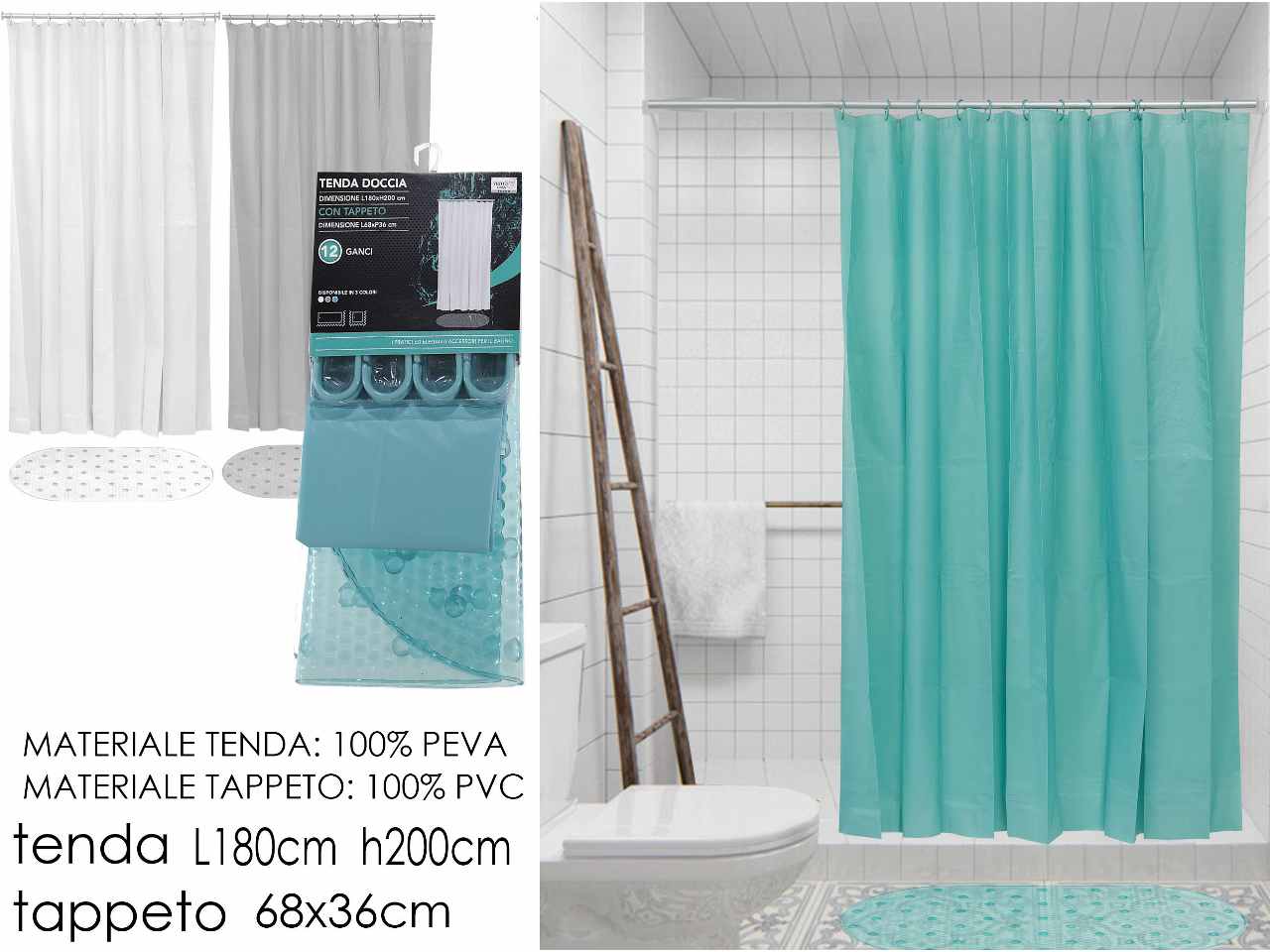 TENDA DOCCIA 180×200+TAPP.36×68 645396