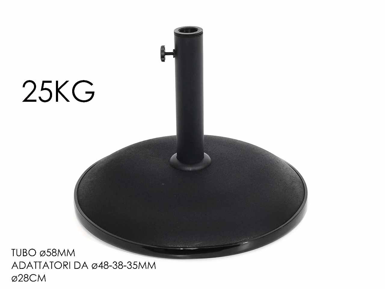 BASE OMBRELLONE NERA 25KG802010