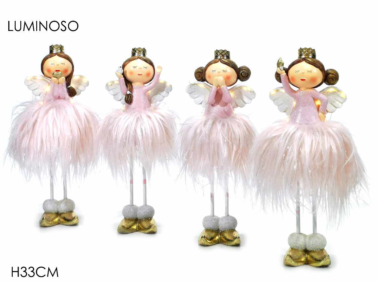 ANGELO 33CM CON LUCE ROSA 4 ASSO 403327 ANGELO 33CM CON LUCE ROSA 4 ASSO 403327