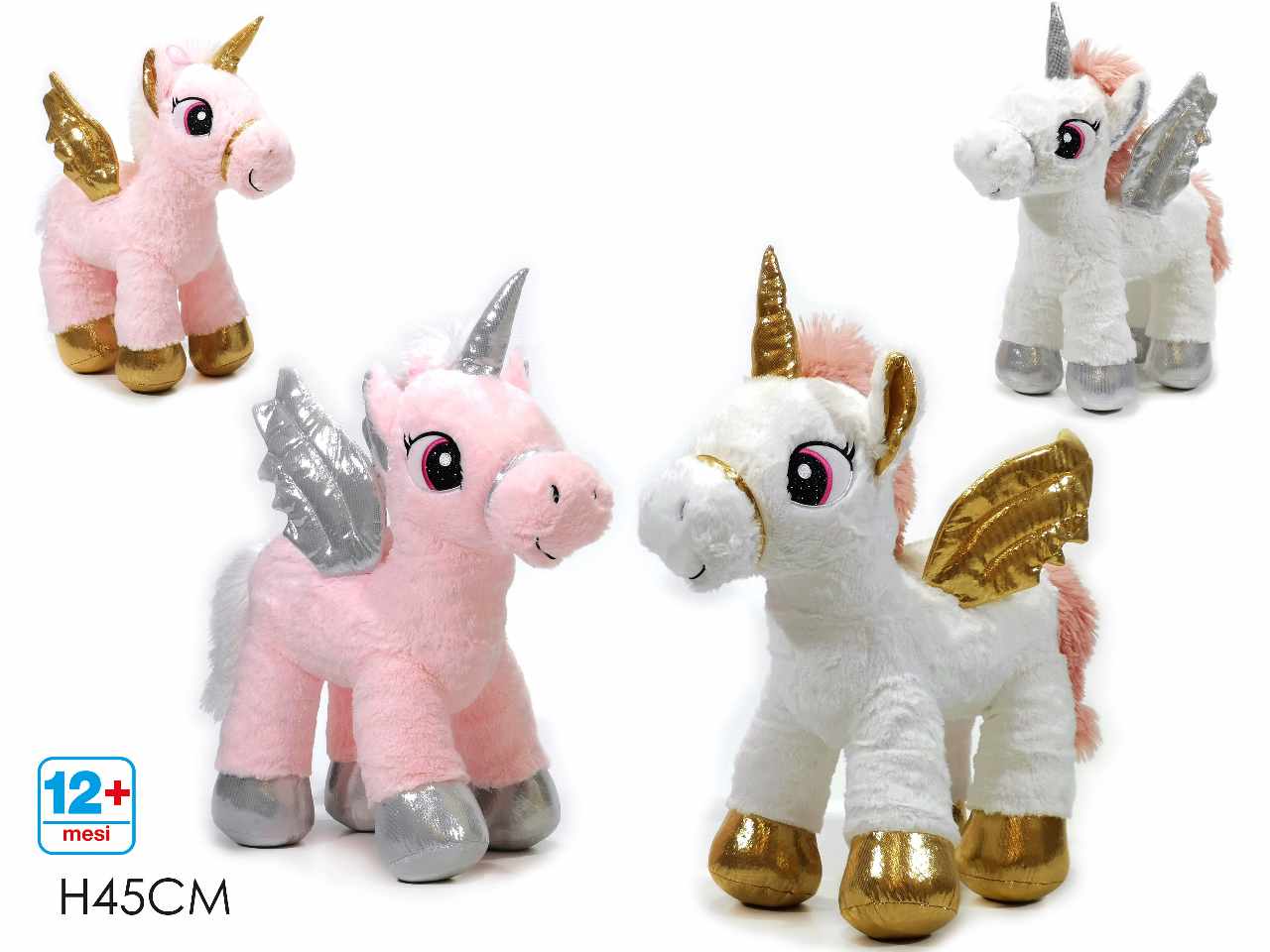 MORBIDOSI UNICORNO H.45CM 4 ASSO 721760