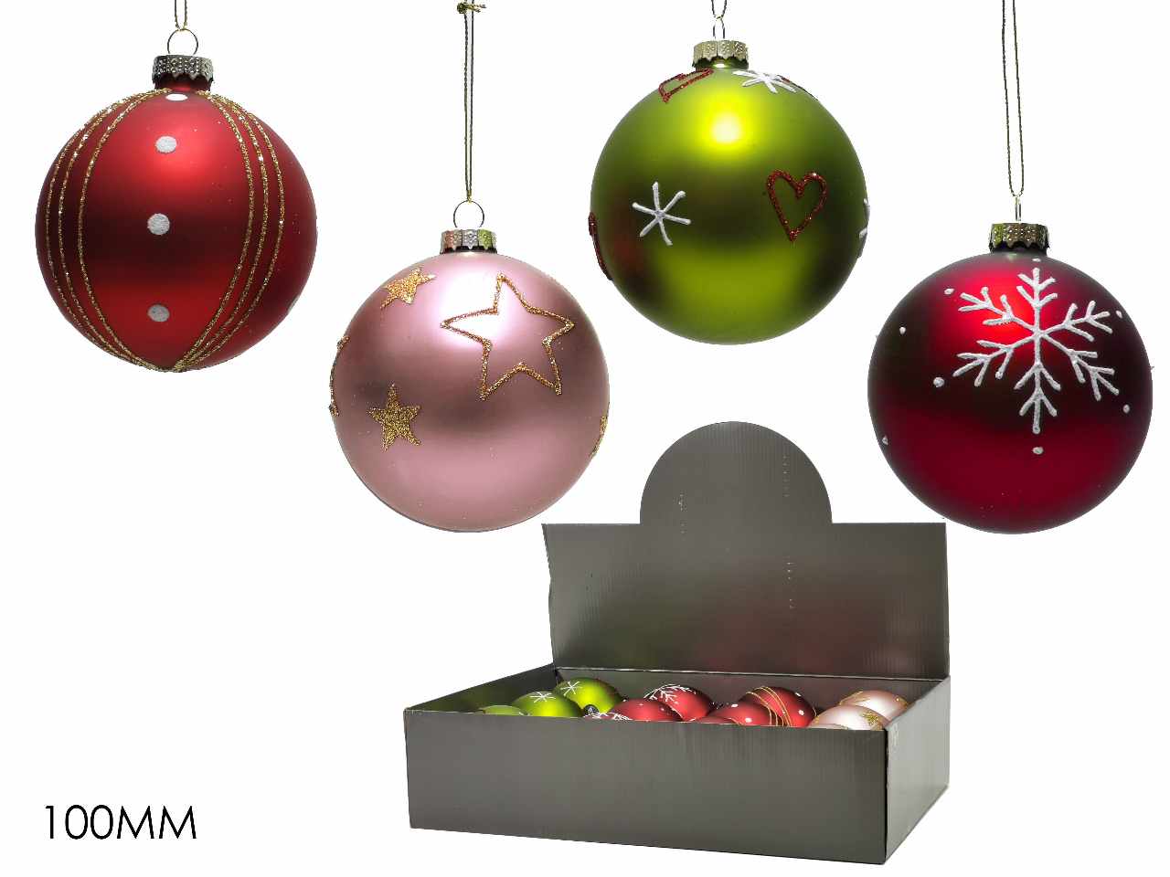 PALLA IN VETRO 100MM ASSORTITI 416829