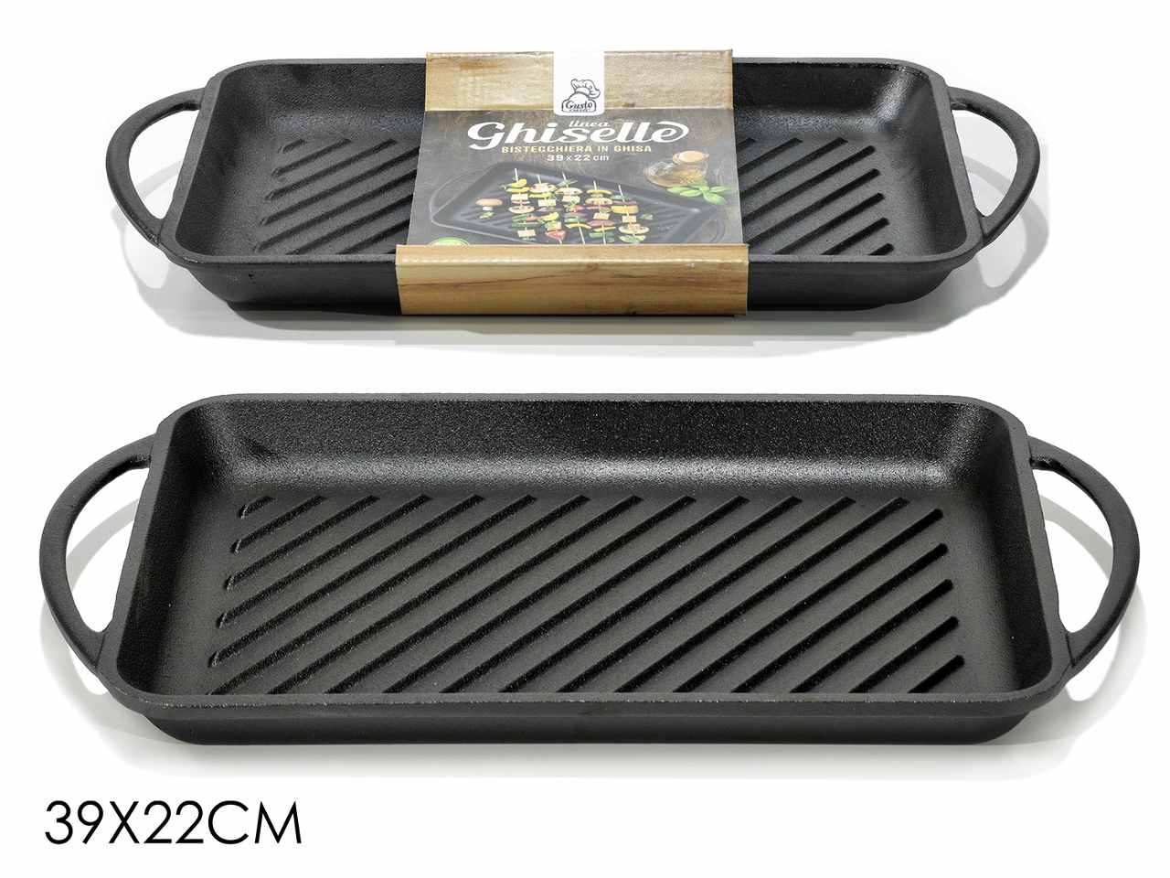 BISTECCHIERA IN GHISA CON MANICI 39X22CM 635716