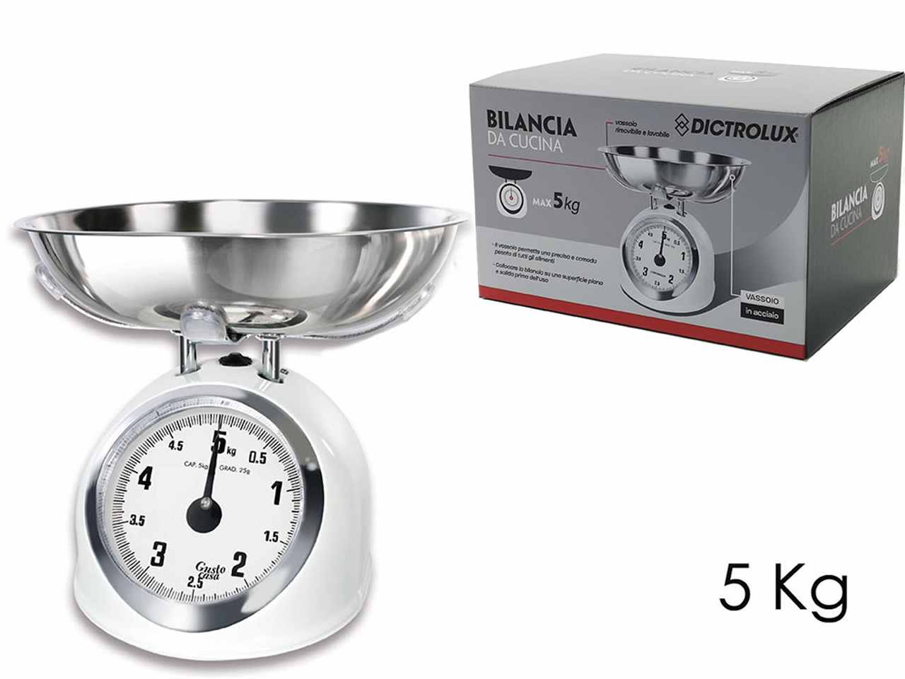BILANCIA DA CUCINA 5KG BIANCO 580004