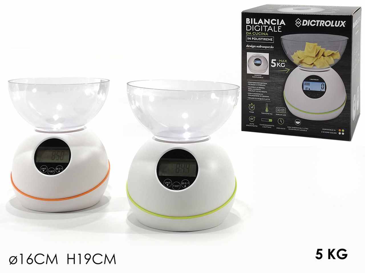 BILANCIA DA CUCINA DIGITALE 5KG 690301