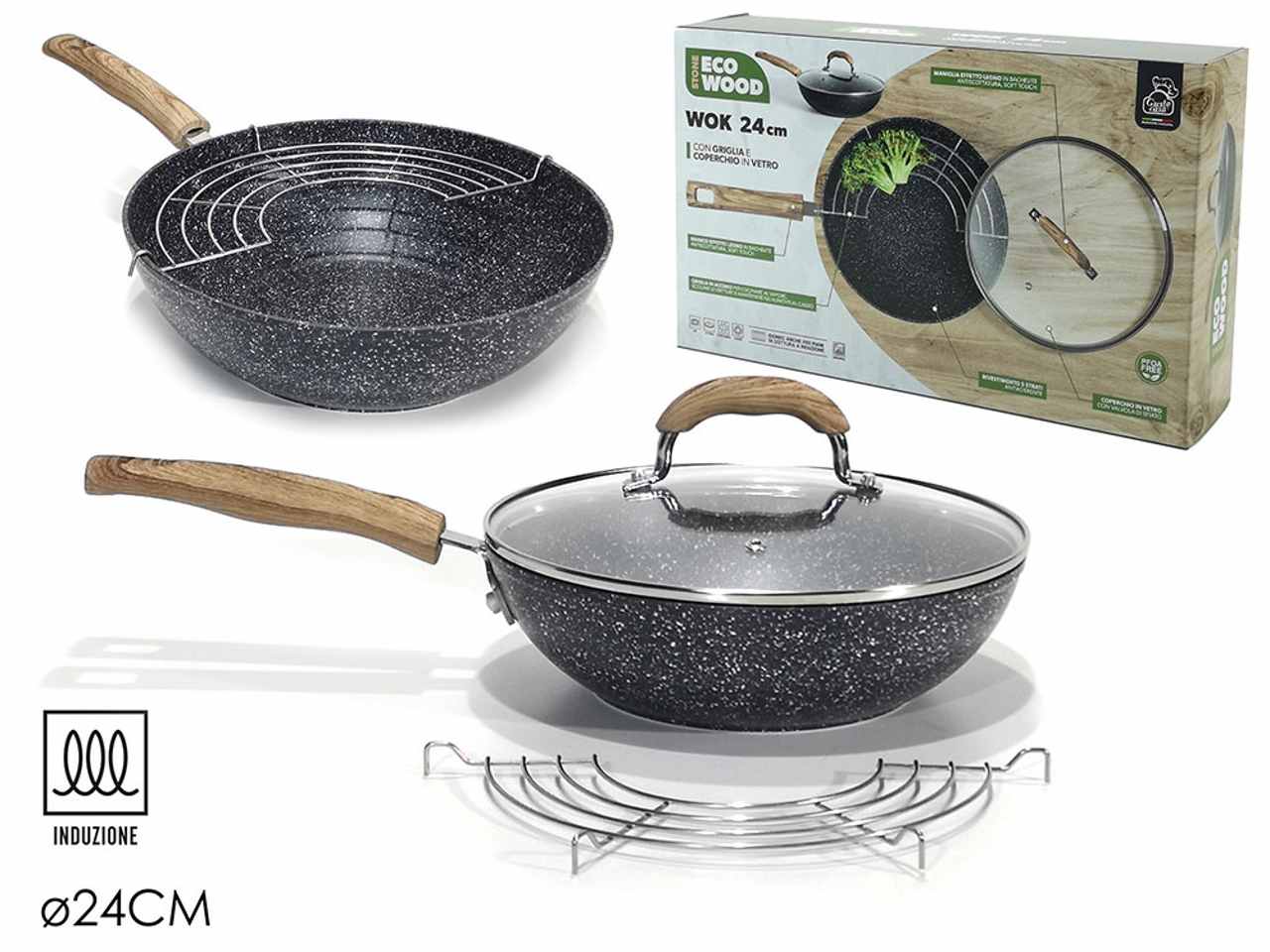 WOK STONE ECO WOOD D.24CM CON GR 572525