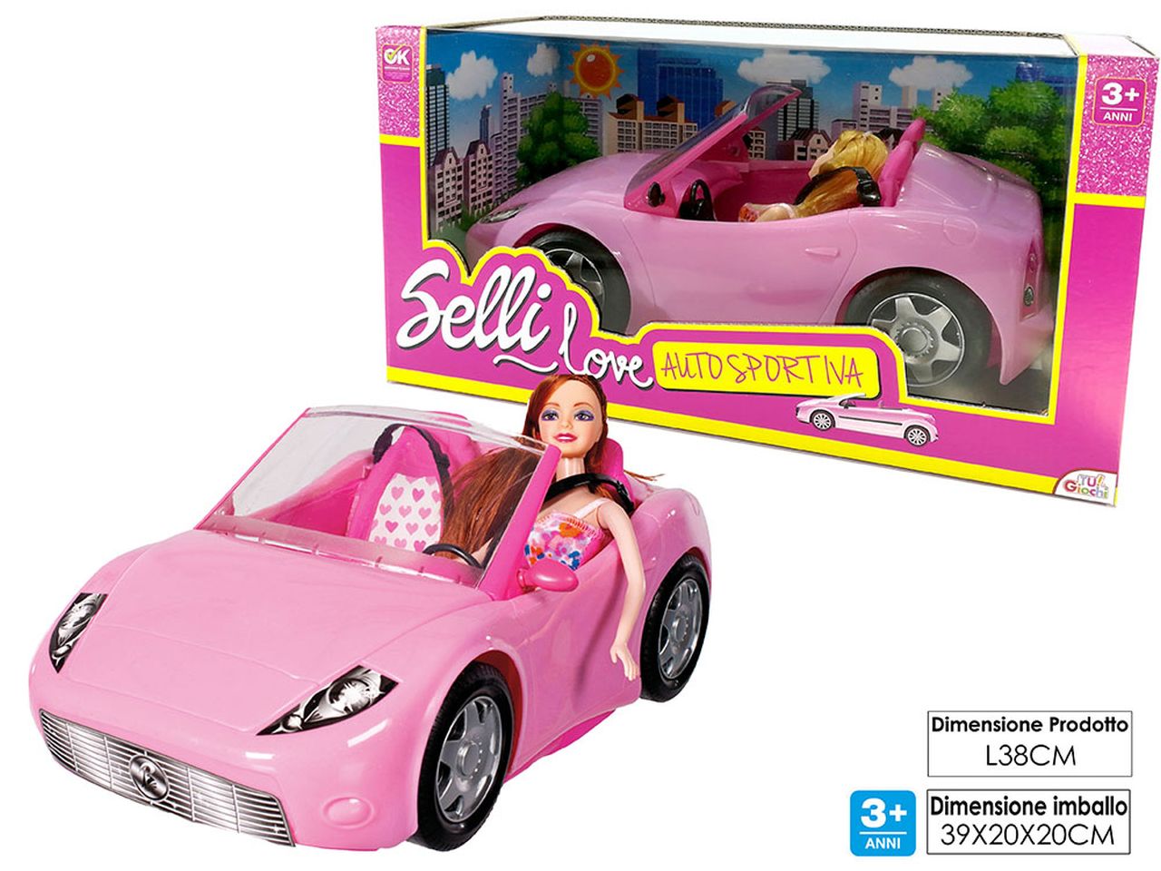BAMBOLA SELLI LOVE CON AUTO 38CM 120429