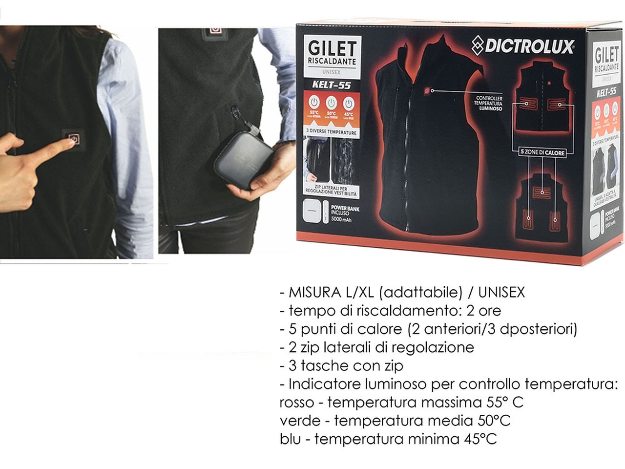 GILET RISCALDANTE C/P.BANK L/XL 750880