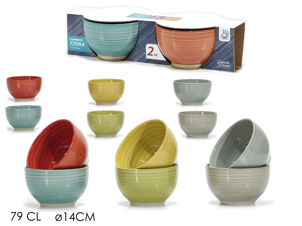 BOX 2 COPPETTE 79CL D.14CM ASS 527883