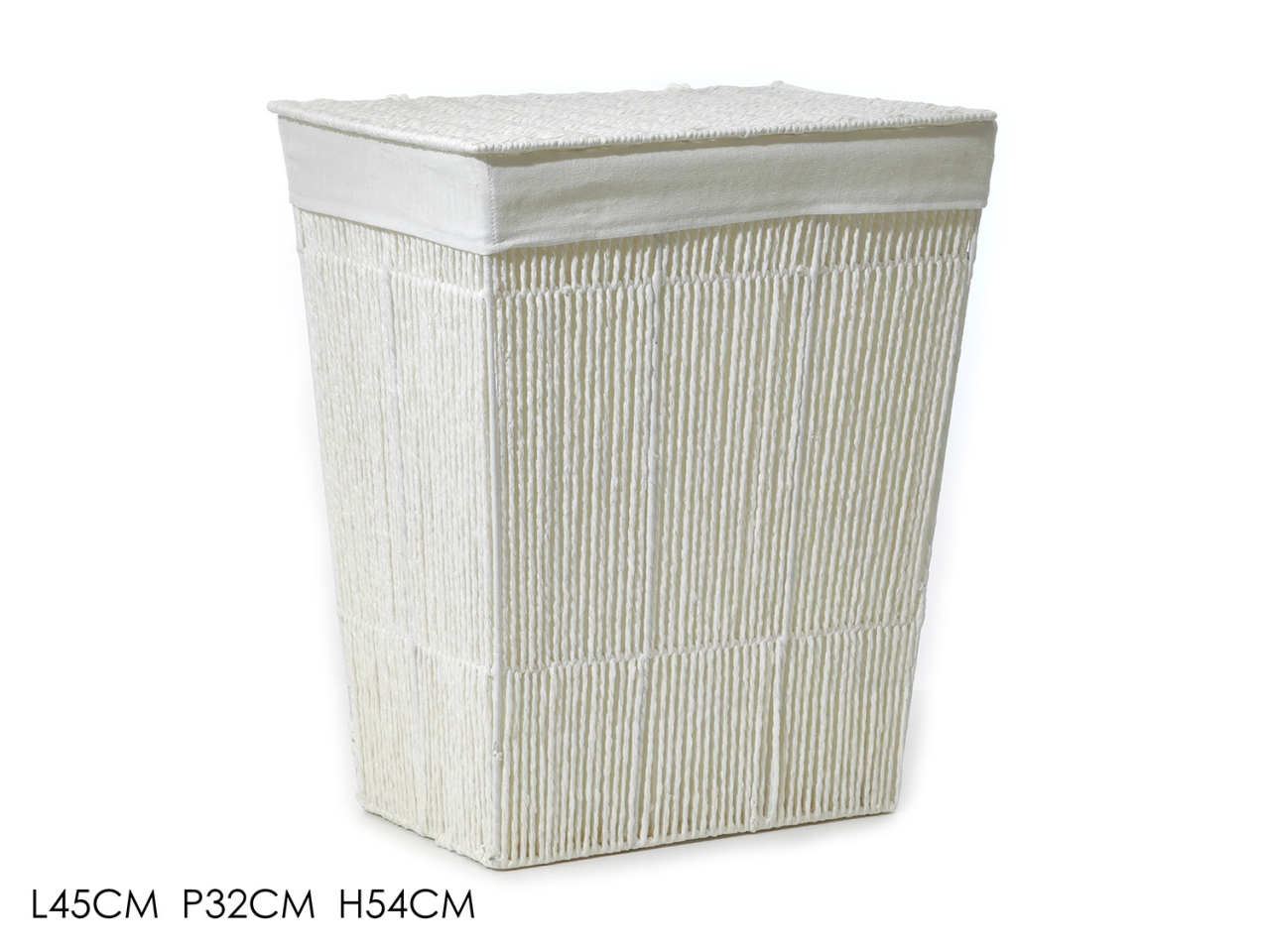 CESTA RETTANGOLA.45X32X54 BIANCO 534006