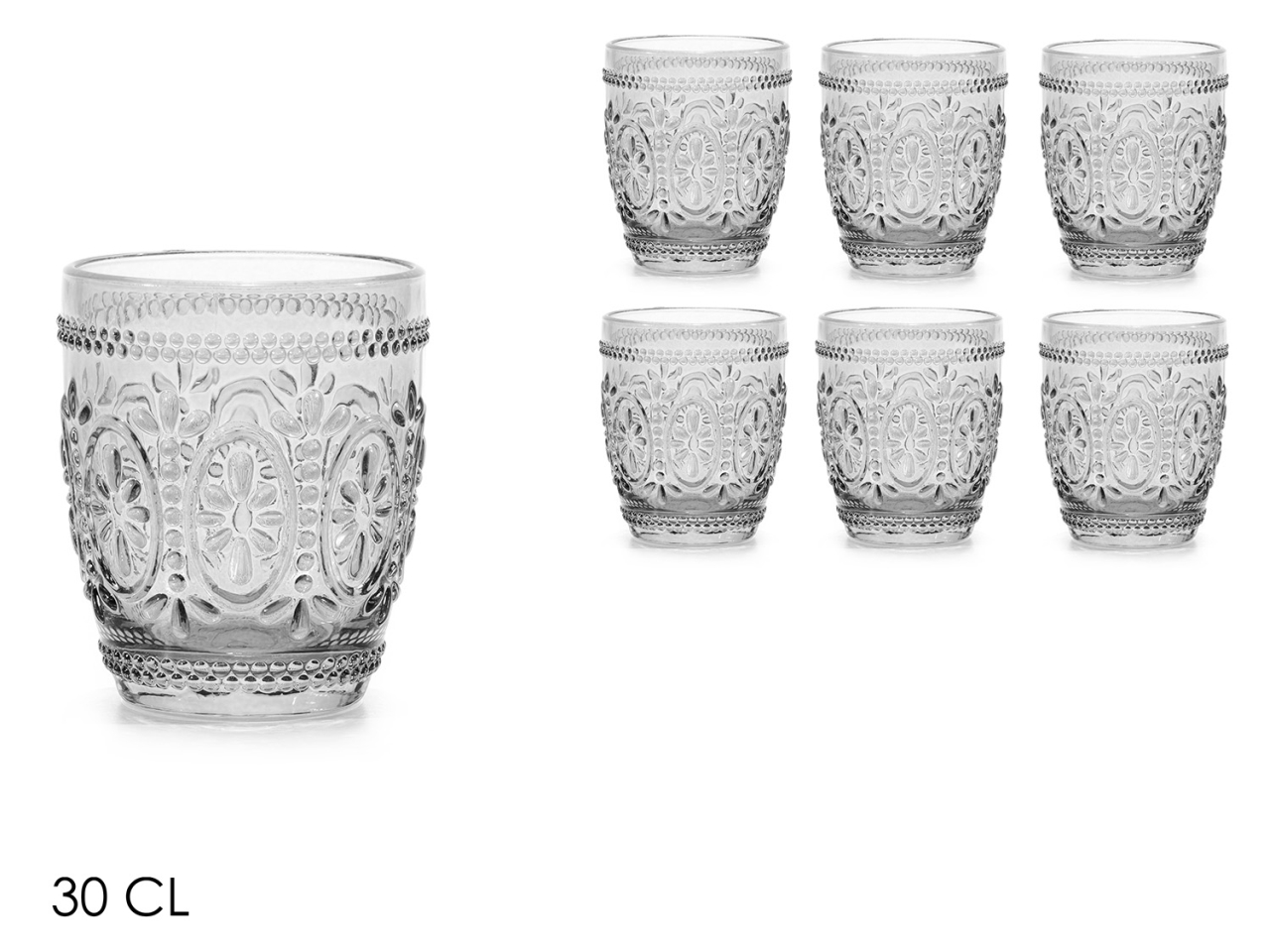 SET 6 BICCHIERI 30CL TRASPARENTI 616820