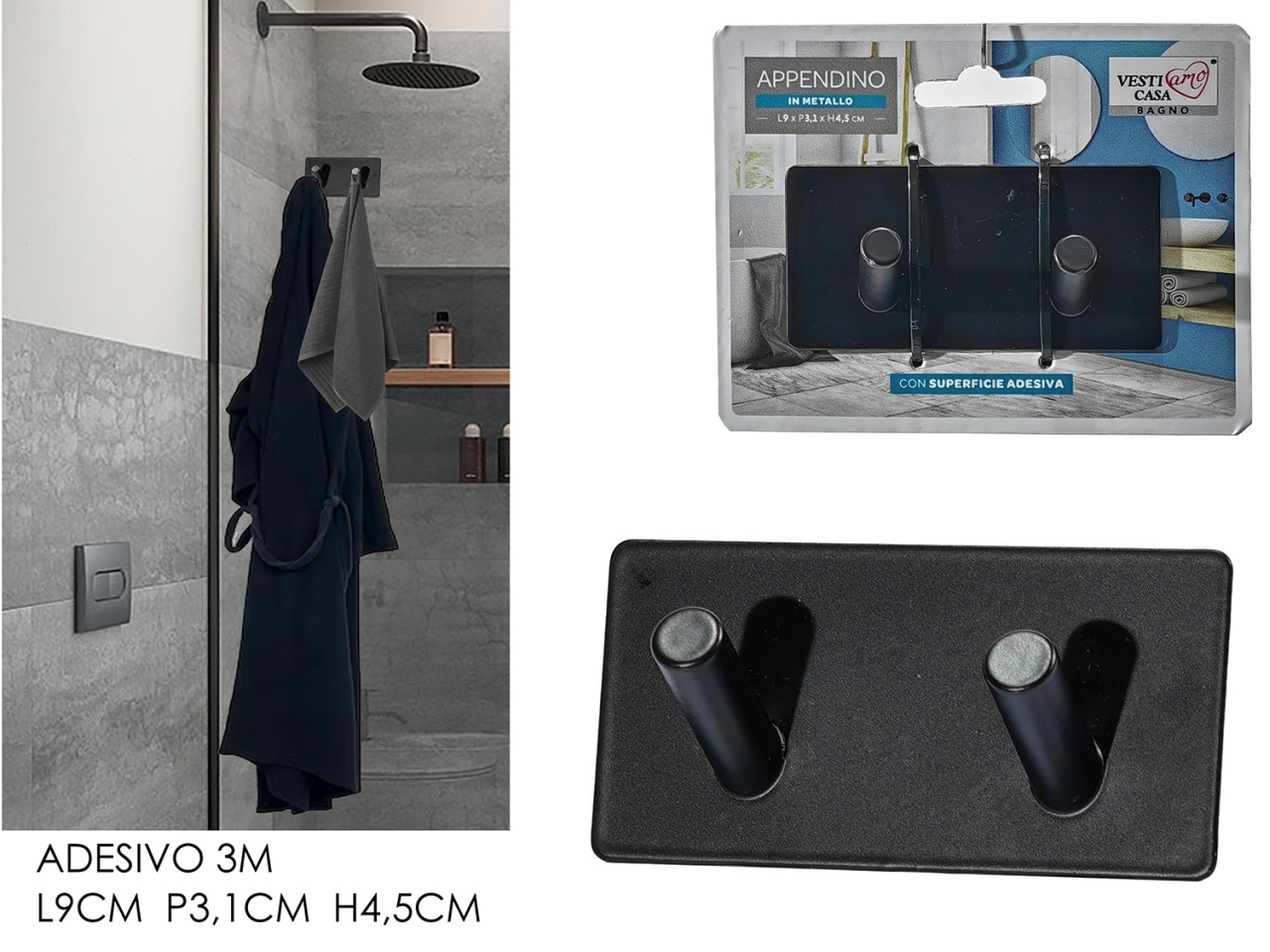 APPENDINO DUE GANCI METALLO NERO 726064