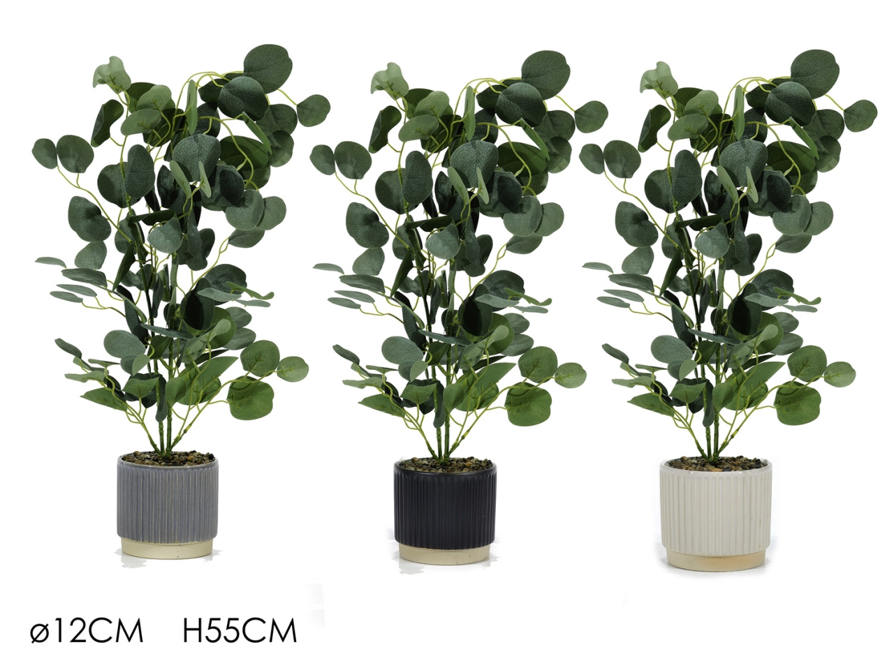 VASO CON PIANTA D.12XH.55CM 3ASS 747181